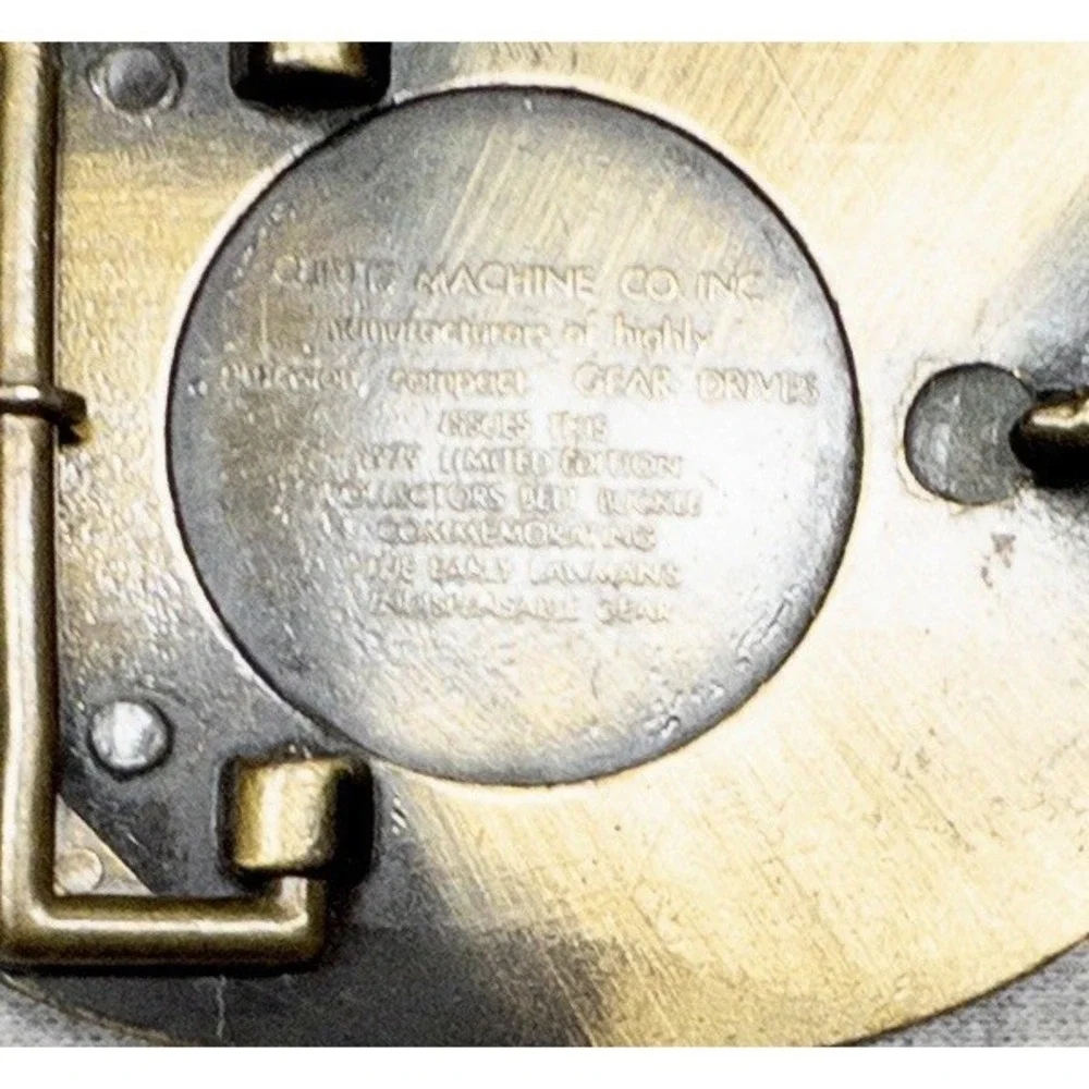 Vtg Dodge City Curtis‎ Machining Company Brass Western Belt Buckle 3